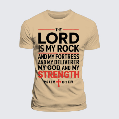 Lord Is My Rock Jesus God Christian Premium Mercerized Cotton Tee