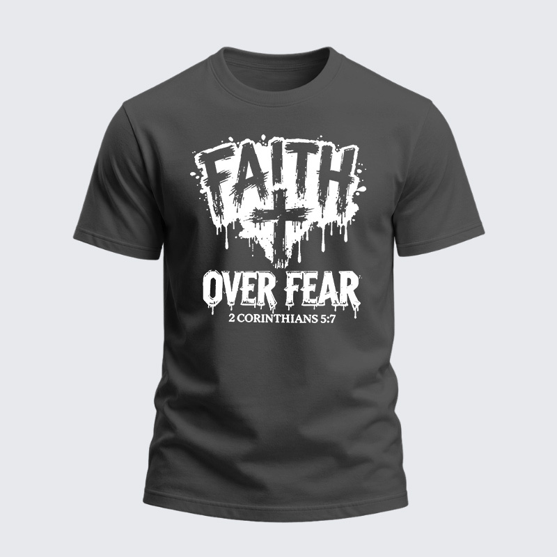 Heavyweight Cotton Tee - Faith Over Fear Cross