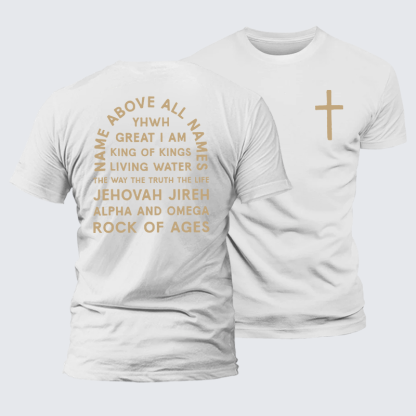 Name Above All Names Jesus God Christian Premium Mercerized Cotton Tee