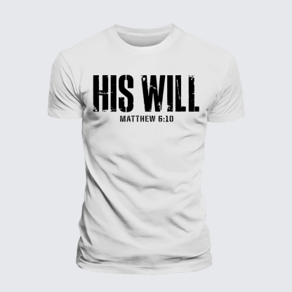 His Will Matthew 6:10 Jesus God Christian Premium Mercerized Cotton Tee