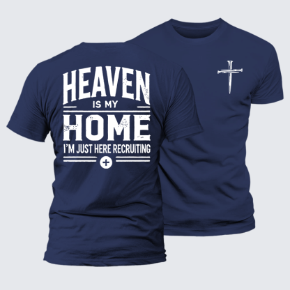 Heaven Is My Home Jesus God Christian Premium Mercerized Cotton Tee