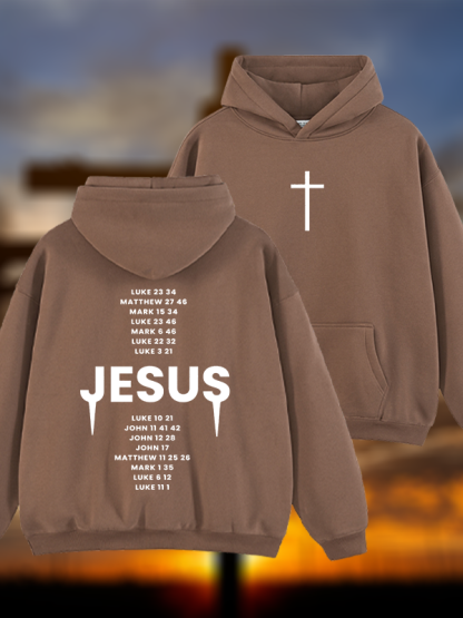 Bible Verse Jesus God Christian Plush Fleece-Lined Hoodie