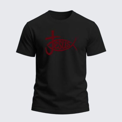 Heavyweight Cotton Tee - Christian Jesus Cross