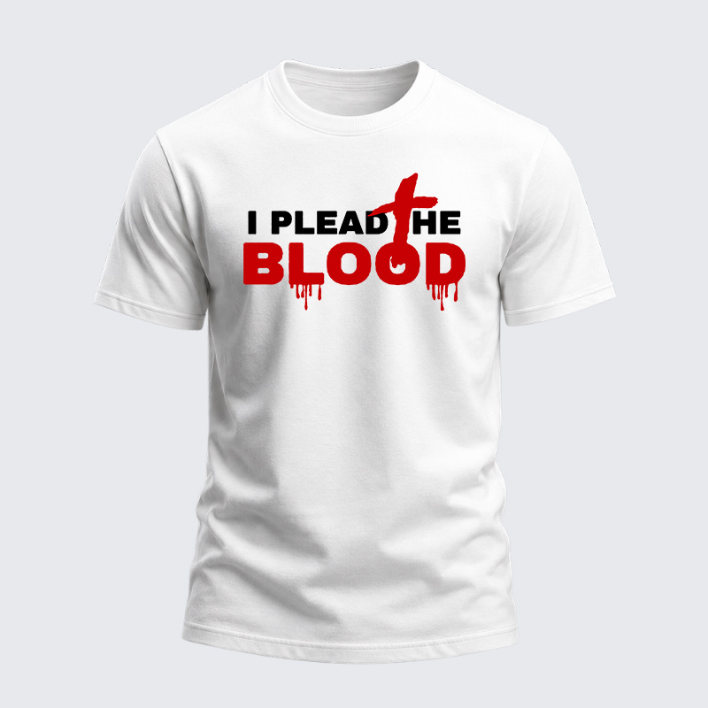 Heavyweight Cotton Tee - I Plead The Blood Of Jesus