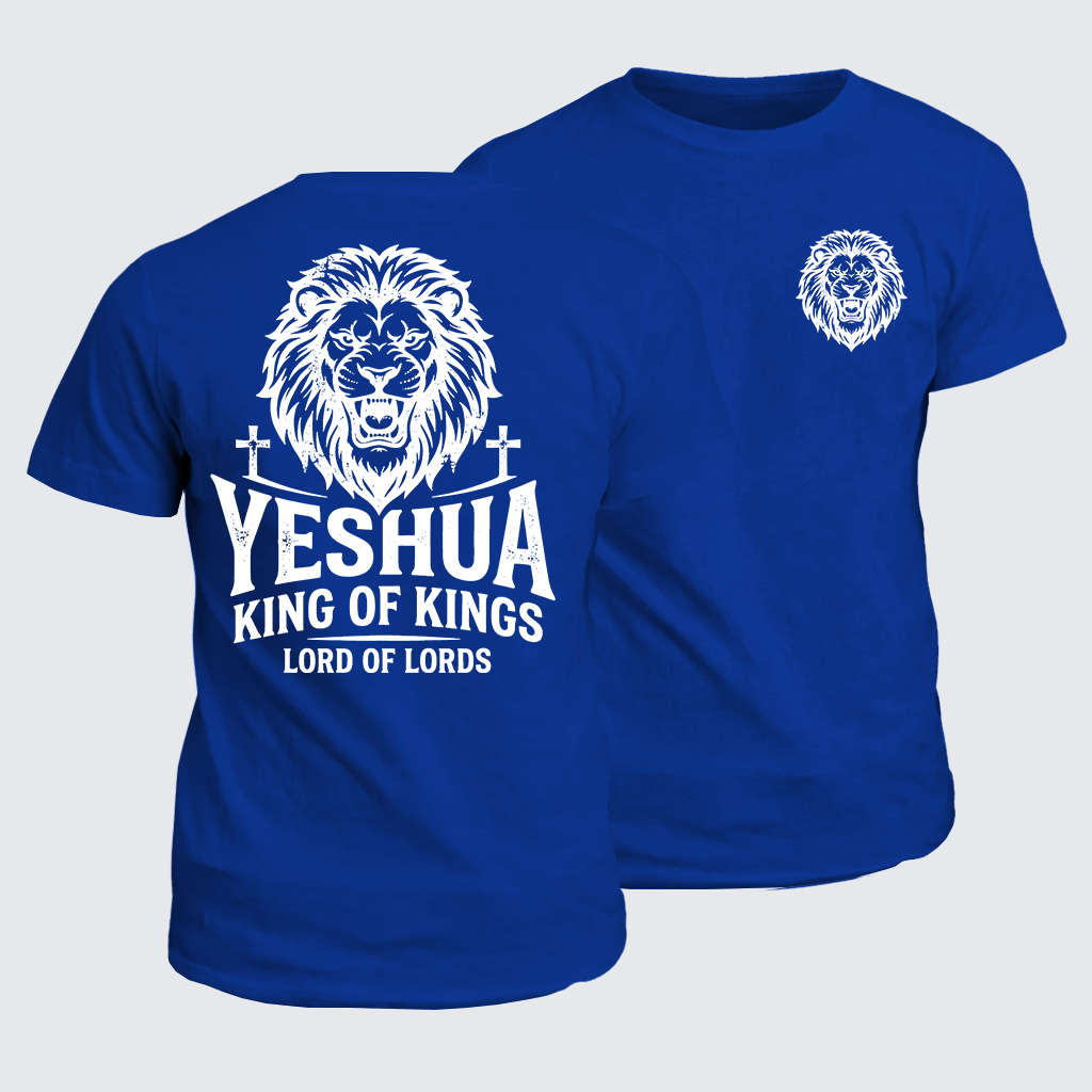 Yeshua King Of Kings Lord Of Lords Jesus God Christian Cotton T-Shirt