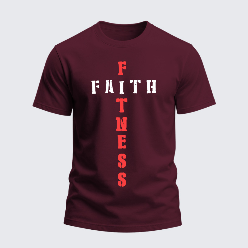 Heavyweight Cotton Tee - Faith Fitness Cross Christian