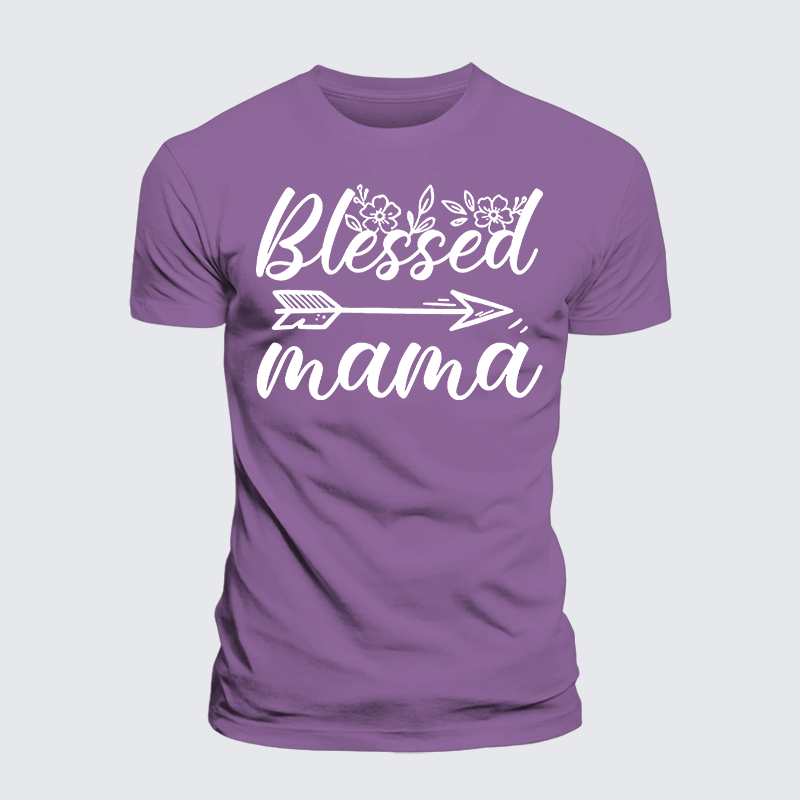Blessed Mama Jesus God Christian Premium Mercerized Cotton Tee