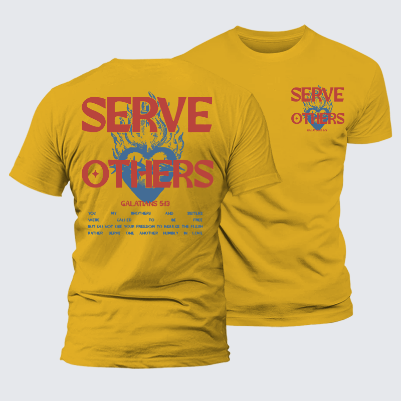 Serve Others Jesus God Christian Premium Mercerized Cotton Tee