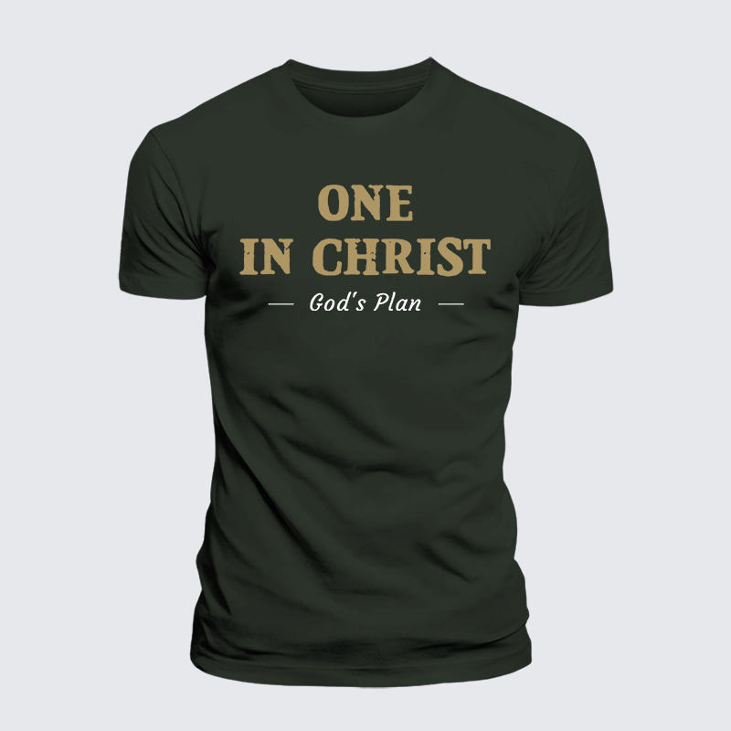One In Christ Jesus God Christian Premium Mercerized Cotton Tee