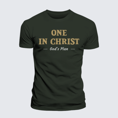 One In Christ Jesus God Christian Premium Mercerized Cotton Tee