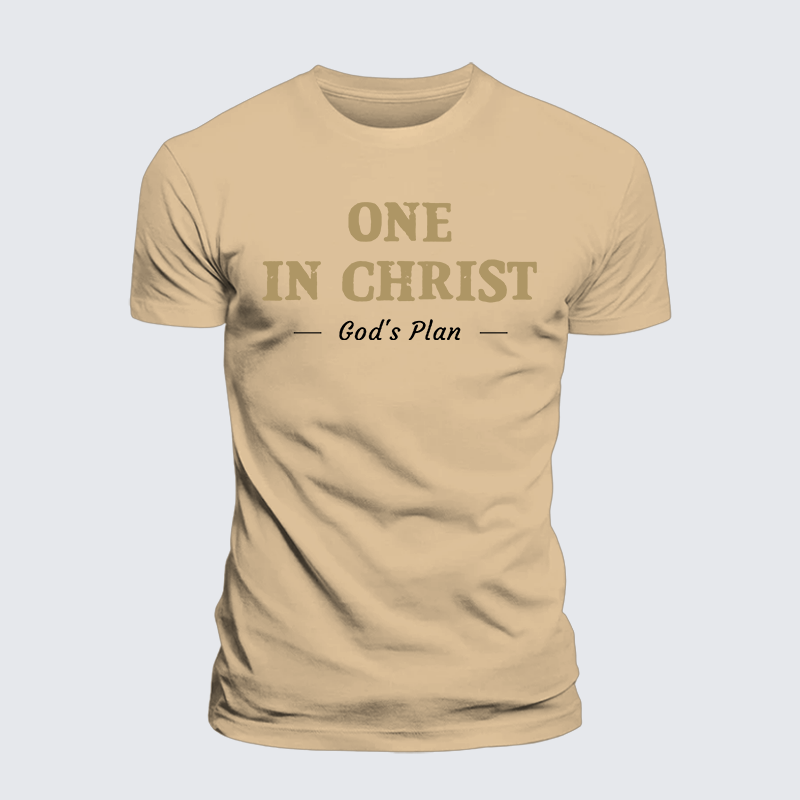One In Christ Jesus God Christian Premium Mercerized Cotton Tee