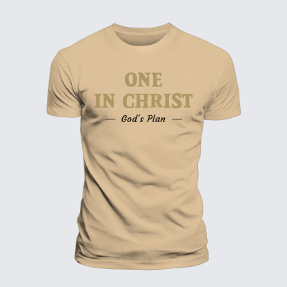 One In Christ Jesus God Christian Premium Mercerized Cotton Tee