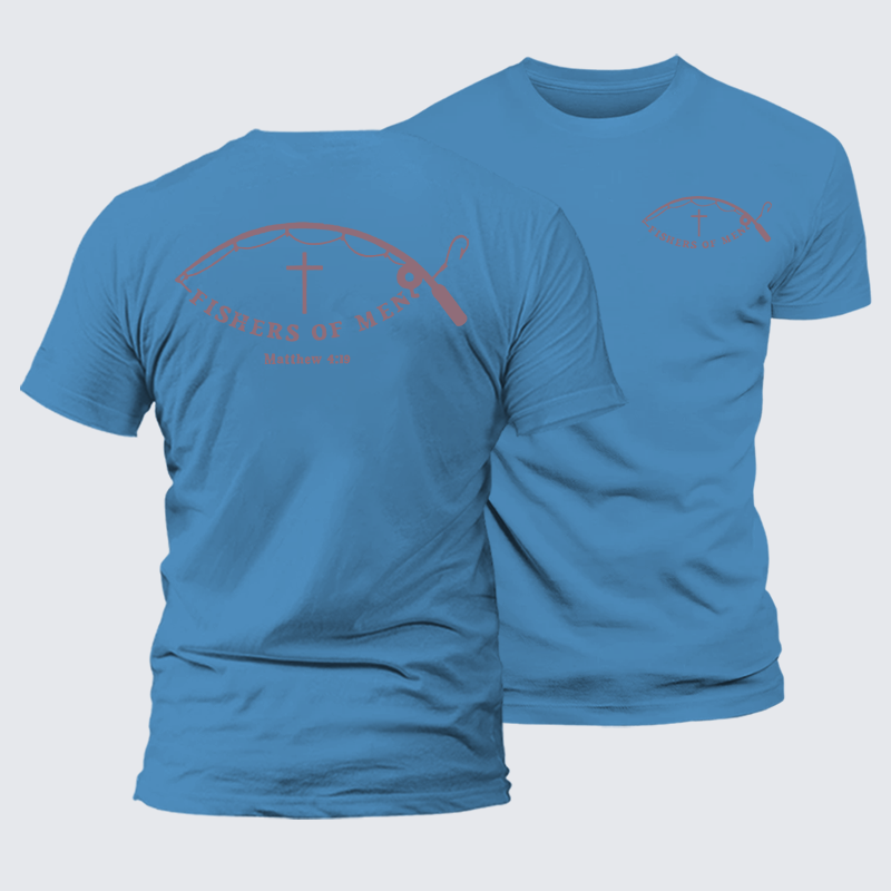 Fishers Of Men Jesus God Christian Premium Mercerized Cotton Tee