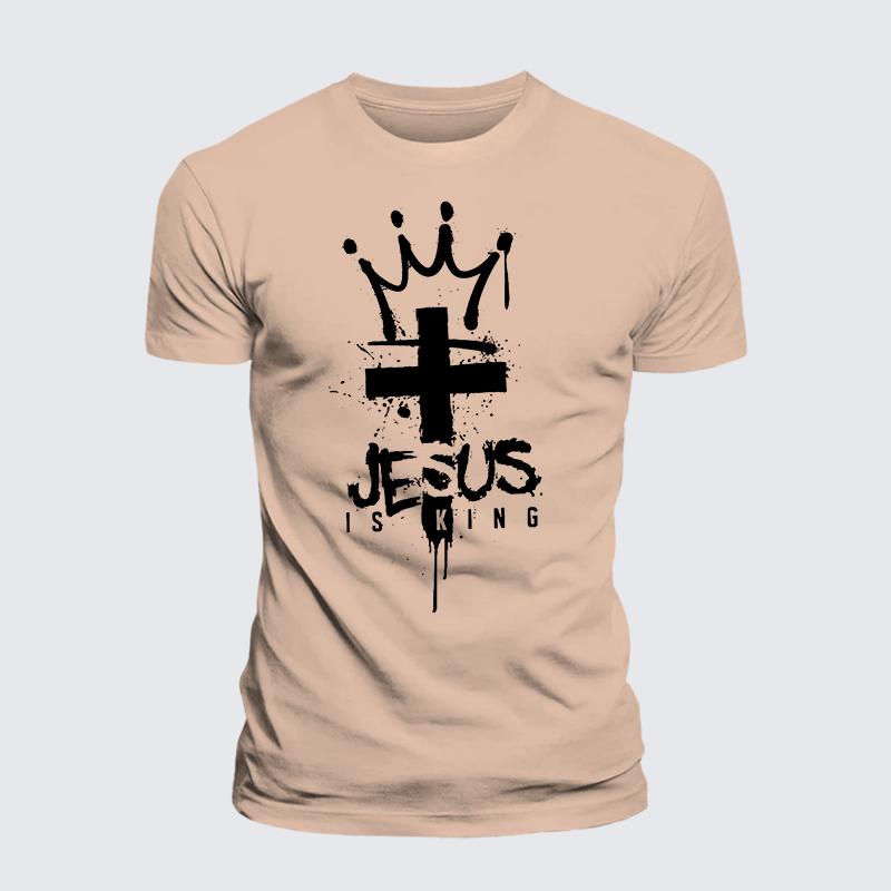 Jesus Is King Jesus God Christian Premium Mercerized Cotton Tee