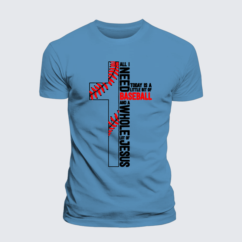 I Need Baseball And Jesus Jesus God Christian Premium Mercerized Cotton Tee