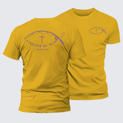 Fishers Of Men Jesus God Christian Premium Mercerized Cotton Tee
