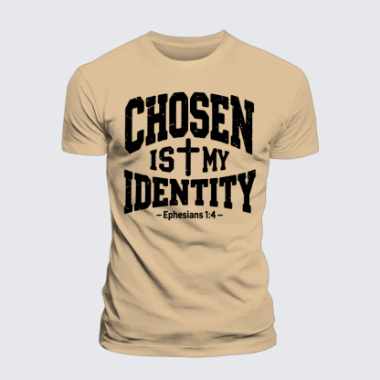 Chosen Is My ldentity Jesus God Christian Premium Mercerized Cotton Tee