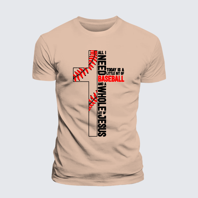 I Need Baseball And Jesus Jesus God Christian Premium Mercerized Cotton Tee