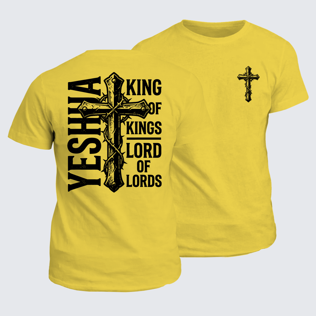 Yeshua King Of Kings Lord Of Lords Jesus God Christian Cotton T-Shirt