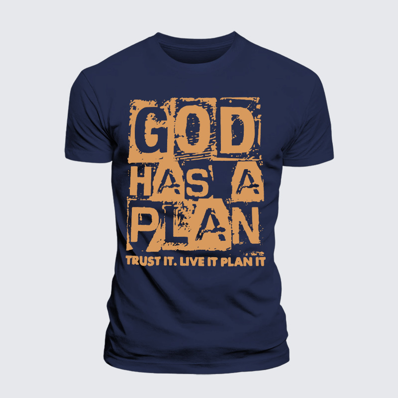 God Has A Plan Jesus God Christian Premium Mercerized Cotton Tee