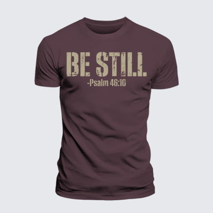 Be Still Psalm 46:10 Jesus God Christian Premium Mercerized Cotton Tee