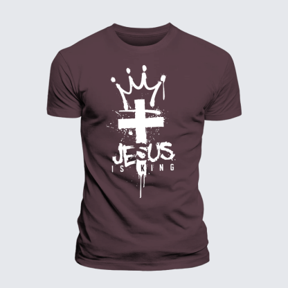 Jesus Is King Jesus God Christian Premium Mercerized Cotton Tee