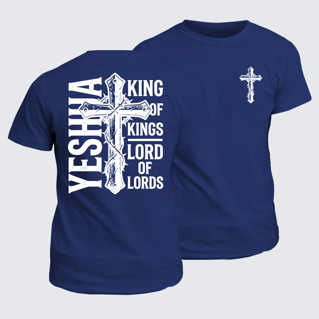 Yeshua King Of Kings Lord Of Lords Jesus God Christian Cotton T-Shirt