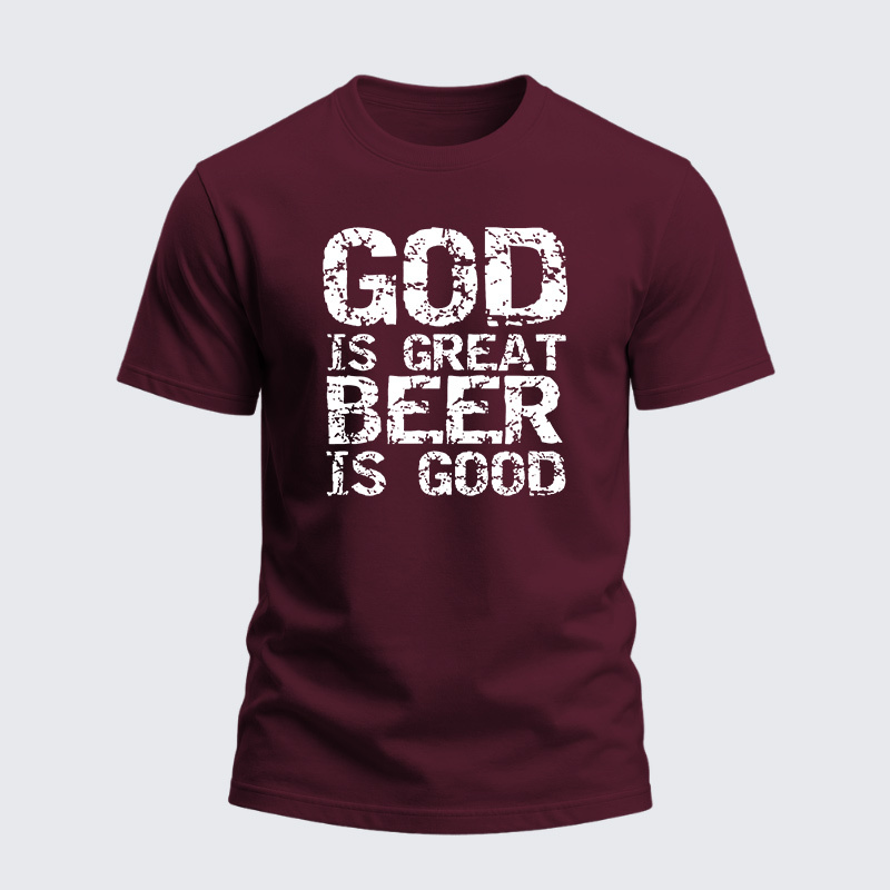 Heavyweight Cotton Tee - God is Great Beer is Good