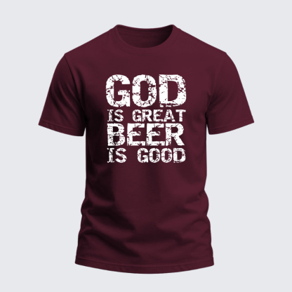 Heavyweight Cotton Tee - God is Great Beer is Good