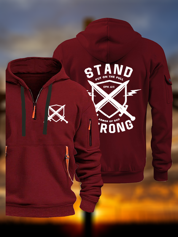Stand Strong Jesus God Christian Zipper Hoodies