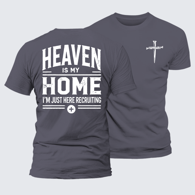 Heaven Is My Home Jesus God Christian Premium Mercerized Cotton Tee