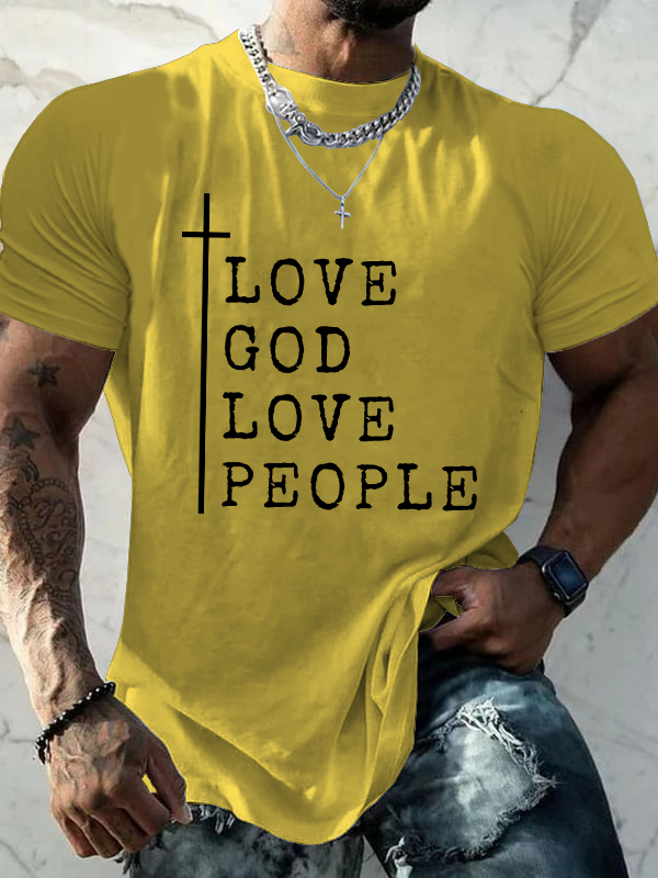 Love God Love People Jesus God Christian Cotton T-Shirt