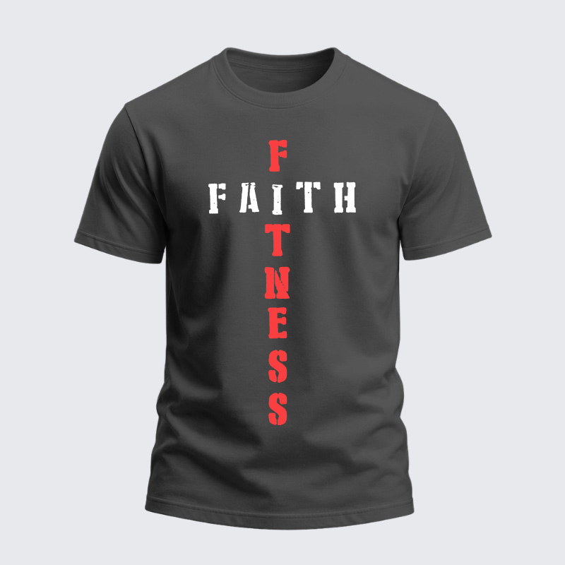Heavyweight Cotton Tee - Faith Fitness Cross Christian