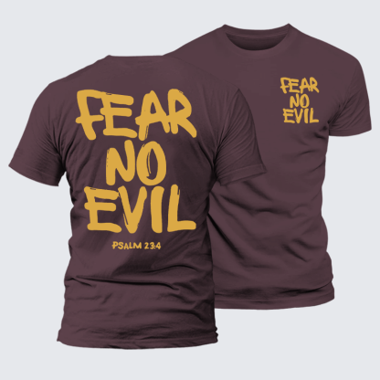 Fear No Evil Jesus God Christian Premium Mercerized Cotton Tee