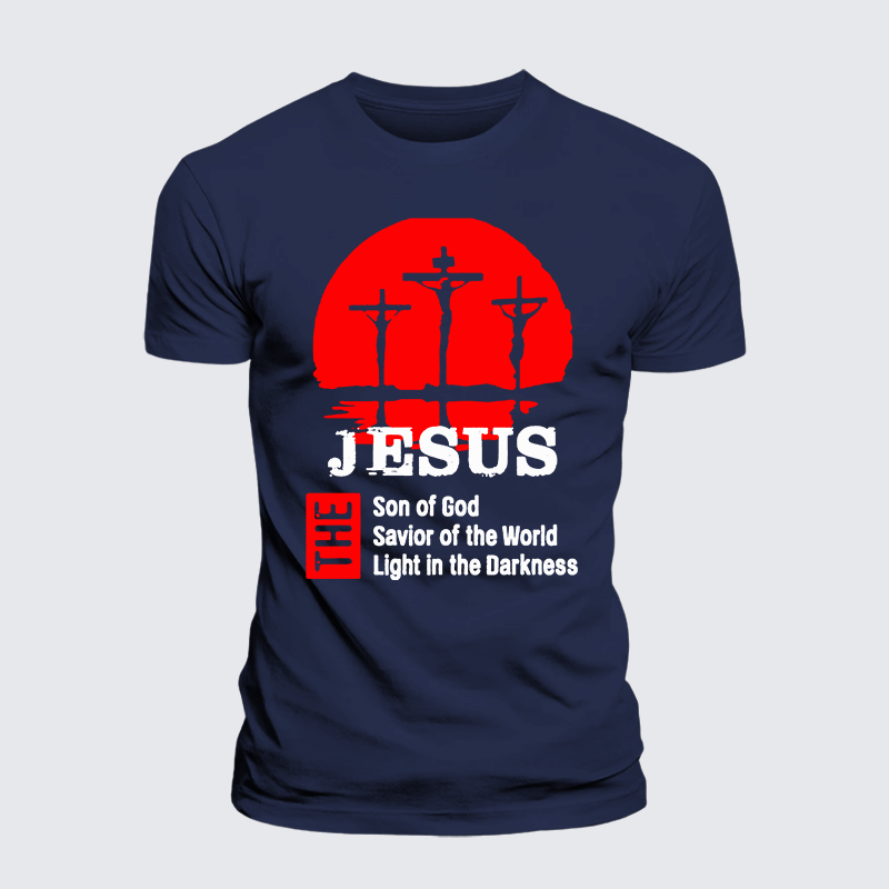 Jesus The Son Of God The Savior Of The World The Light In The Darkness Jesus God Christian Premium Mercerized Cotton Tee