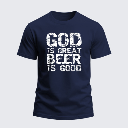 Heavyweight Cotton Tee - God is Great Beer is Good
