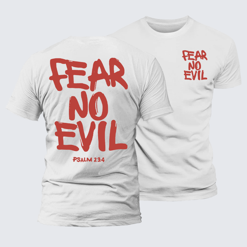 Fear No Evil Jesus God Christian Premium Mercerized Cotton Tee