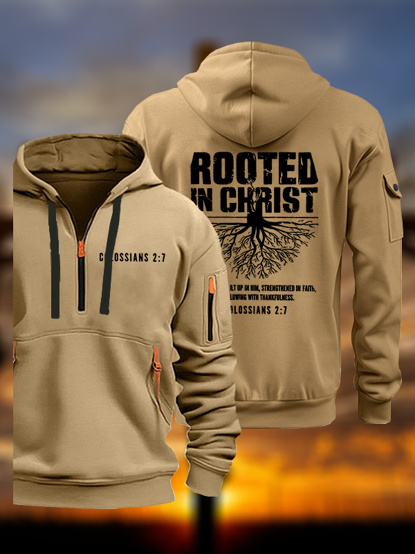 Rooted In Christ Jesus God Christian Zipper Hoodies