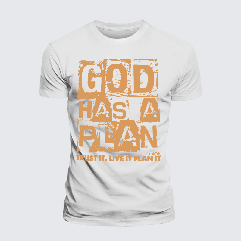 God Has A Plan Jesus God Christian Premium Mercerized Cotton Tee