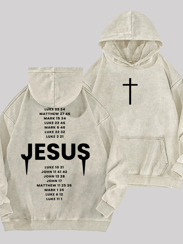 Bible Verse Jesus God Christian Washed Hoodie