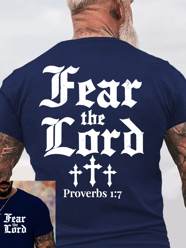 Fear The Lord Jesus God Christian Cotton T-Shirt