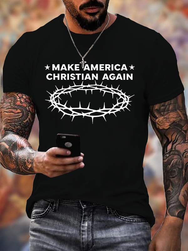 Make America Christian Again Jesus God Christian Cotton T-Shirt