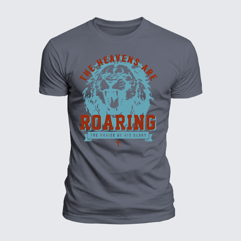 The Heavens Are Roaring The Praise Of His Glory Jesus God Christian  – Luxe Mercerized Interlock Cotton Tee