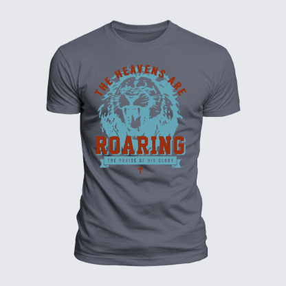 The Heavens Are Roaring The Praise Of His Glory Jesus God Christian  – Luxe Mercerized Interlock Cotton Tee