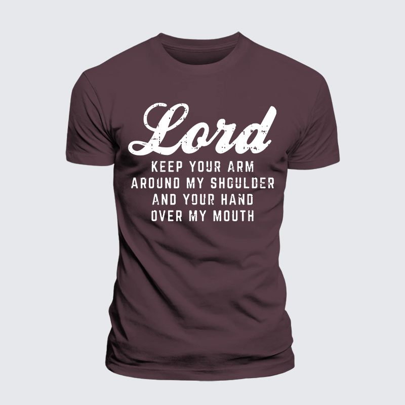 Lord Arm Shoulder Hand Mouth Jesus God Christian Premium Mercerized Cotton Tee