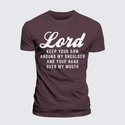 Lord Arm Shoulder Hand Mouth Jesus God Christian Premium Mercerized Cotton Tee
