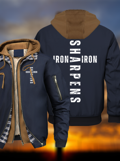 Iron Warm Hooded Bomber Jacket