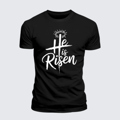 He Is Risen Jesus God Christian Premium Mercerized Cotton Tee