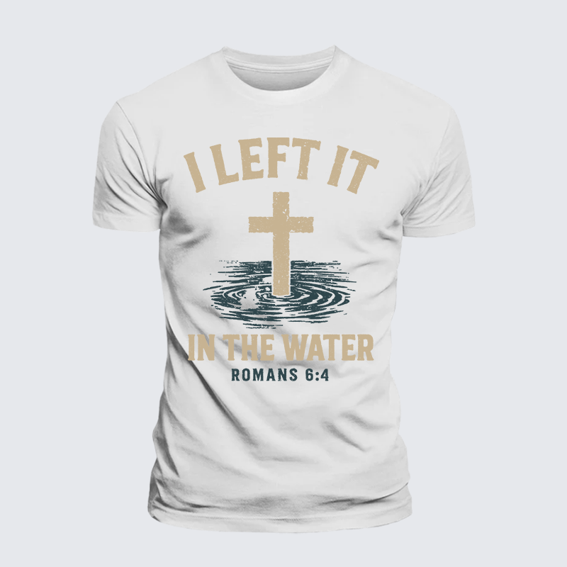 I Left It In The Water Jesus God Christian Premium Mercerized Cotton Tee