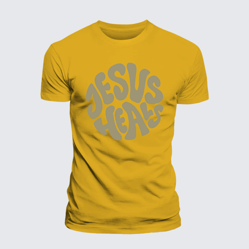 Jesus Heals Jesus God Christian Premium Mercerized Cotton Tee
